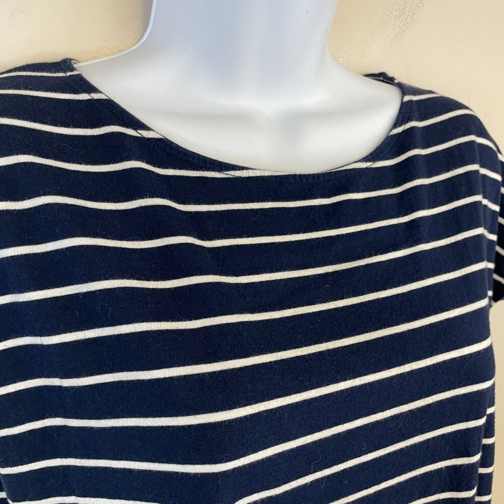 Lauren Ralph Lauren Top Womens Medium Coastal Stripe Tie Front Nautical Capsule - Picture 2 of 10